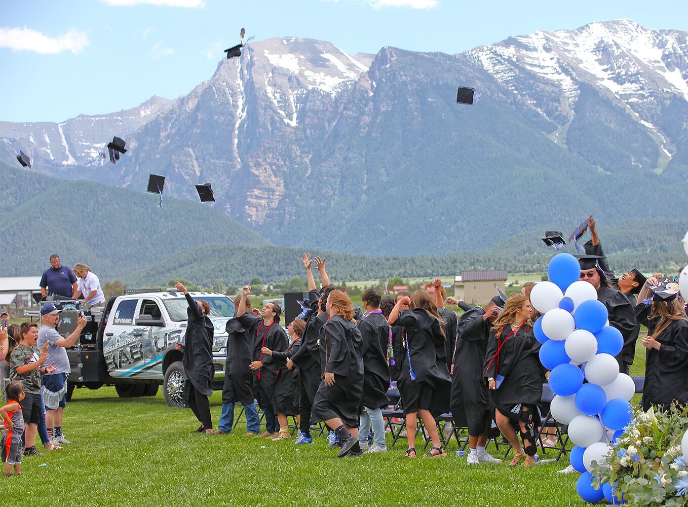 The tossing of the mortar boards